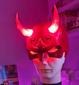 3D printed Marvel Rivals Daredevil mask with custom light up led horns. High quality