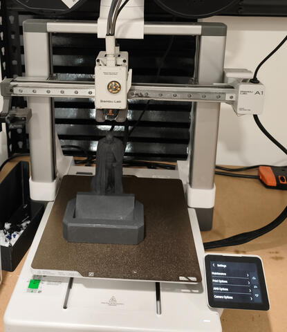 A close-up of a durable, large-scale FDM 3D printed prop or functional part, showing clean filament layers and structural integrity—ideal for props, architectural frames, and engineering prototypes.